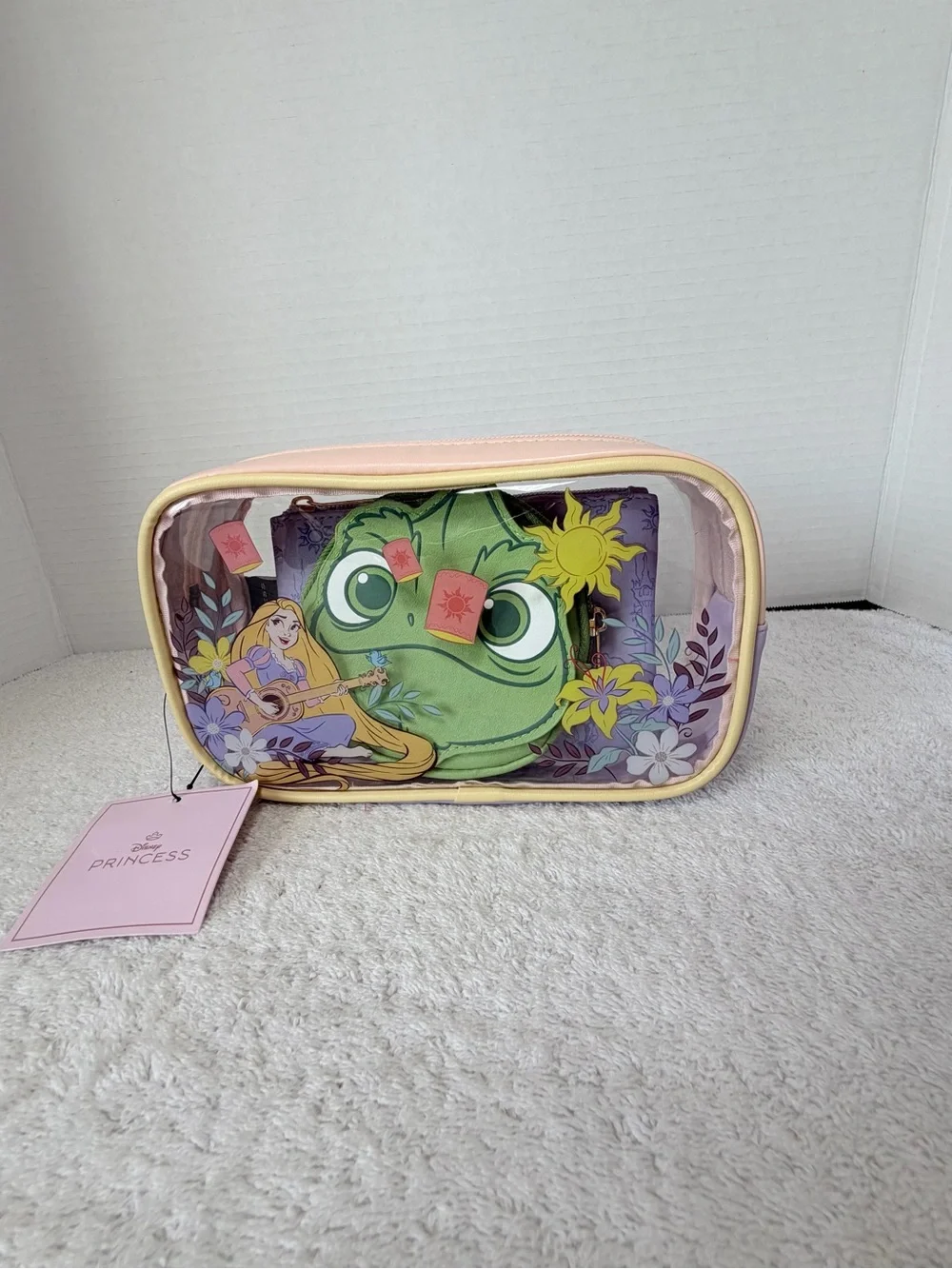 Disney Princess Rapunzel & Pascal 3 PC. Clear Cosmetic Set